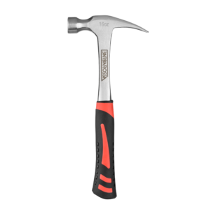 Barbarossa 16oz Straight Claw Hammer | Carbon Steel & Fibreglass Handle (Chrome)
