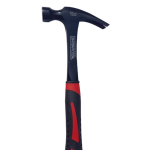 Barbarossa 16oz Straight Claw Hammer | Carbon Steel & Fibreglass Handle (Black)